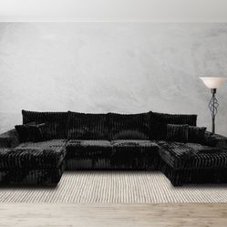 NEW BLACK DBL CHAISE SECTIONAL SOFA AND FREE DELIVERY- BEDROOM FURNITURE MATTRESS BED AND MORE