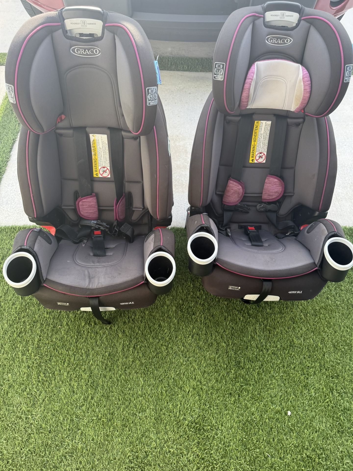 2 Car Seats - Gray and Pink