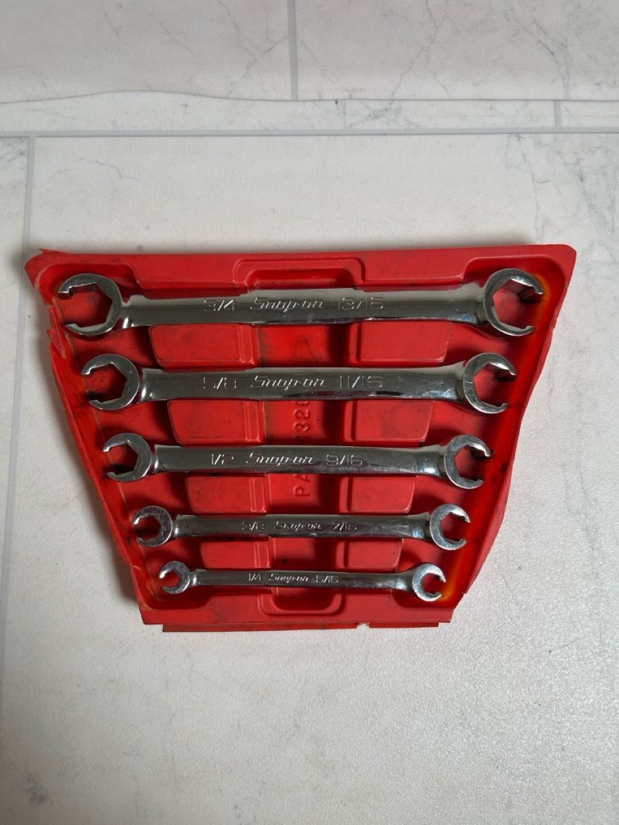 Snap-On RXFS605B 5-piece 6-point SAE Flank Drive double-end flare nut wrench set(A1G010733)