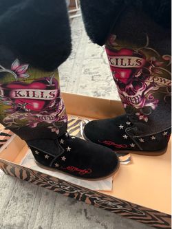 Ed Hardy Tall Boots Size 7