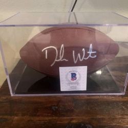 Encased Deshaun Watson Beckett Authenticated Autographed Football