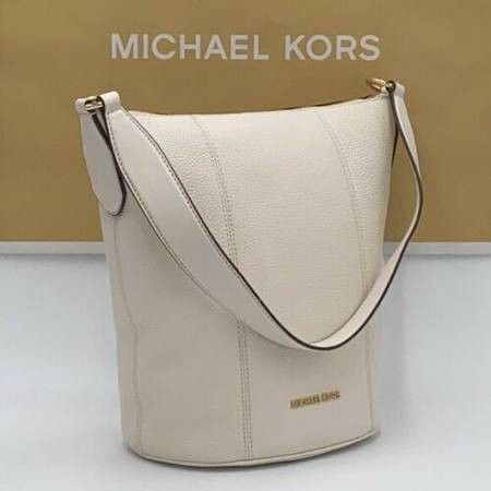 Michael Kors Brooke Bucket Messenger Handbag Lt Cream Bag Purse