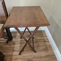 Wooden TV Tray Tables 4 Peices