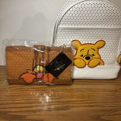 Disney Loungefly Winnie the Pooh Backpack + Tigger Wallet NWT Set