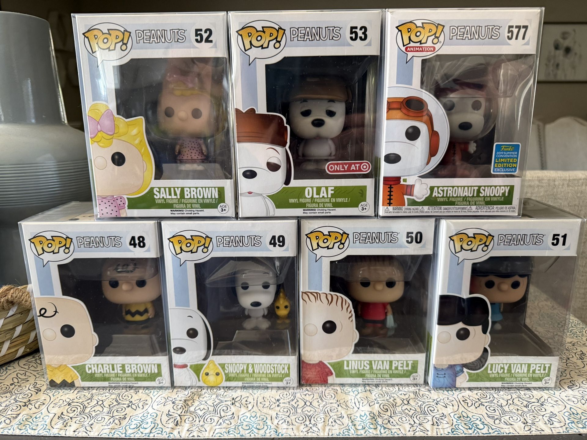 NEW Funko Pop Peanuts Charlie Brown 48, Snoopy 49, Linus 50, Lucy 51, Sally 52, Olaf 53, Astronaut Snoopy 577