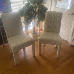 Elegant Accent Off White Chairs (2)