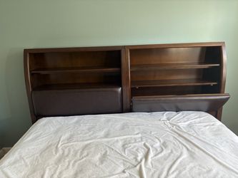Full-Size Storage Bed with Bookcase Headboard – $450 OBO