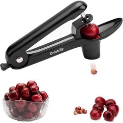 Cherry Pitter - Ordekcity Stainless Steel Cherries Corer Pitter Tool with Hand-held Push Design, Save Time & Space for Making Cherry Jam with Lock Des