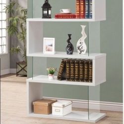 BOOKCASE WHITE AND GLASS