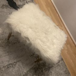 Furry stool for vanity