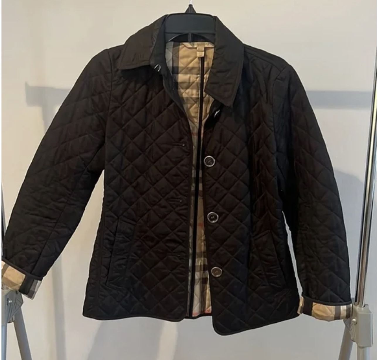 BURBERRY SPRING FALL CLASSIC QUILTED BLACK JACKET 