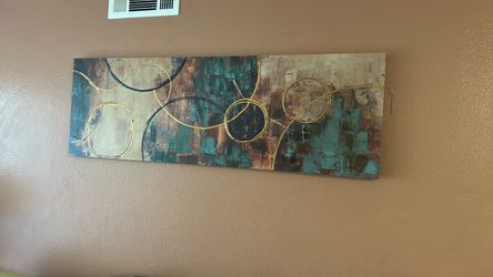 Abstract Canvas Wall Art with Circle Design