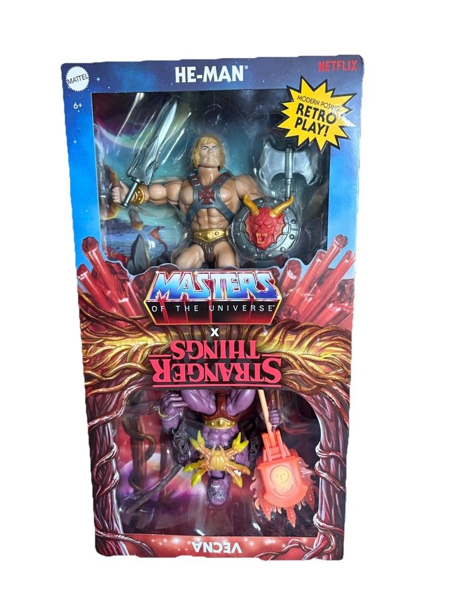Motu - He-Man & Vecna - 2 Pack Master of the Universe & X Stranger Things Action Figure - New-