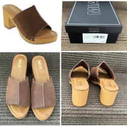 women’s MIA shoes Merel Studded Block Heel Mule Sandals 7 M