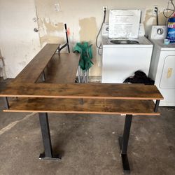 L Shape Sit To Stand Desk 