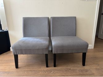 2 gray chairs