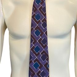 Vintage Geometric Thai Silk Mens Tie