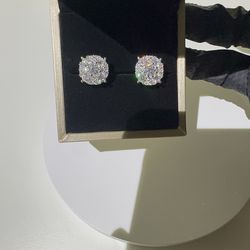 Moissanite Diamond Round Pave Earrings 5mm