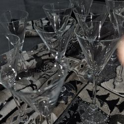 Lot Of 12 Martini Glasses and Other Glasses