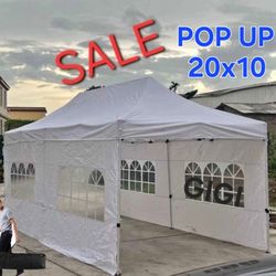 10x20 Pop up Canopy Tent, Protable Canopy Tent with Sidewalls Waterproof Commercial Pop up Tent for Parties, Wedding, Camping, Courtyard with Carry