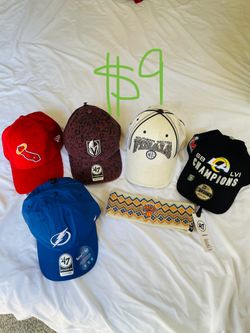 Various Sports Apparel - Good Condition- Everything For $39 Or Selling Each Between $5-10 Except For Rams Hat (autographed $19)