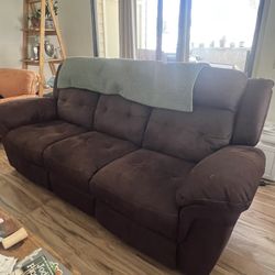Recliner Couch Dark Brown 