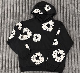 Denim Tears Cotton Wreath Hoodie Black/White Size M - Brand New