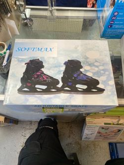 SoftMax Adjustable Ice Skates Kids Size Y10 to Y13 XS