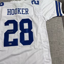 Malik Hooker Signed Autograph Custom Jersey - Beckett Coa - Dallas Cowboys 