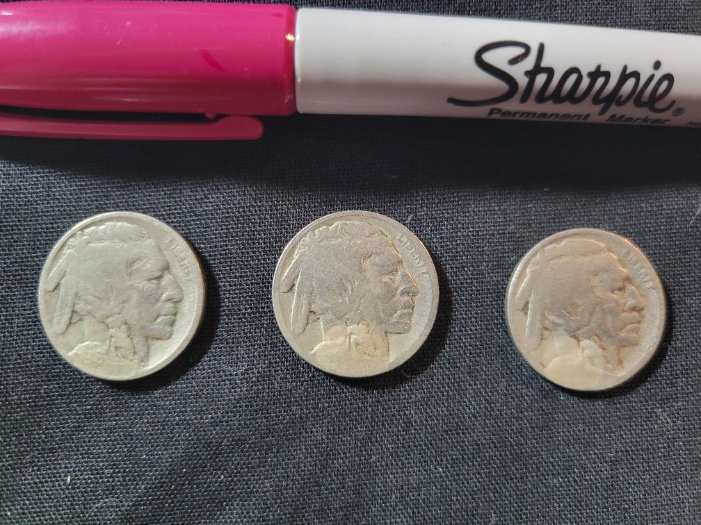 (3) Buffalo Nickels