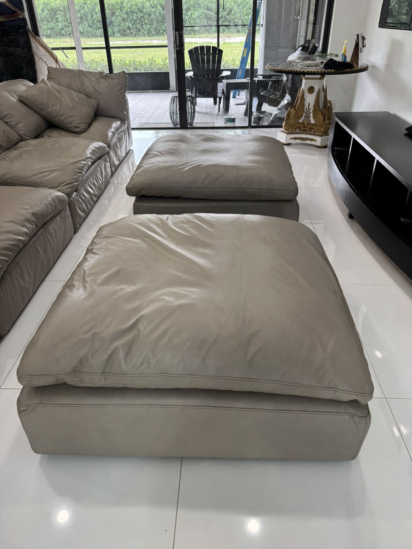 Pair of Restoration Hardware Ottomans - Perfect Condition - Retail: $4990