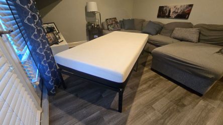 Twin Metal Bed Frame + Matress (it folds)