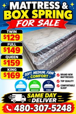 King, queen, full and twin mattress with box spring
