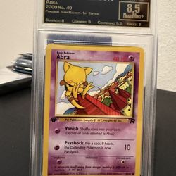 Pokemon 2000 Abra Team Rocket 1st Edition Crown 8.5