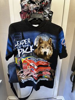Vintage 1998 Nascar All Over Print Leader Of The Pack Shirt SZ M