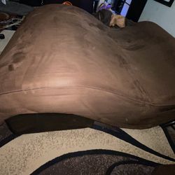 Chocolate Brown Suede Curvy Couch