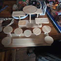 Two Wood Display Shelves