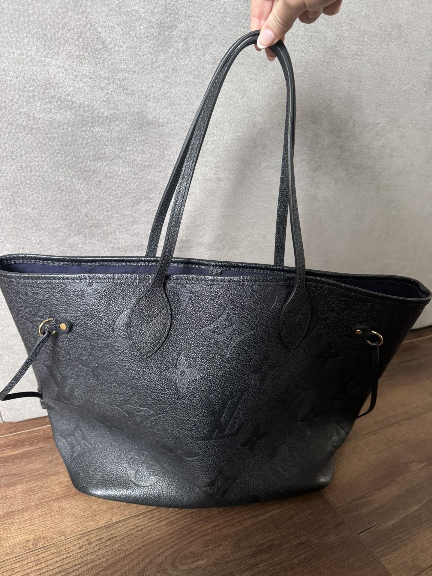 Louis Vuitton Black Monogram Empreinte Leather Neverfull MM