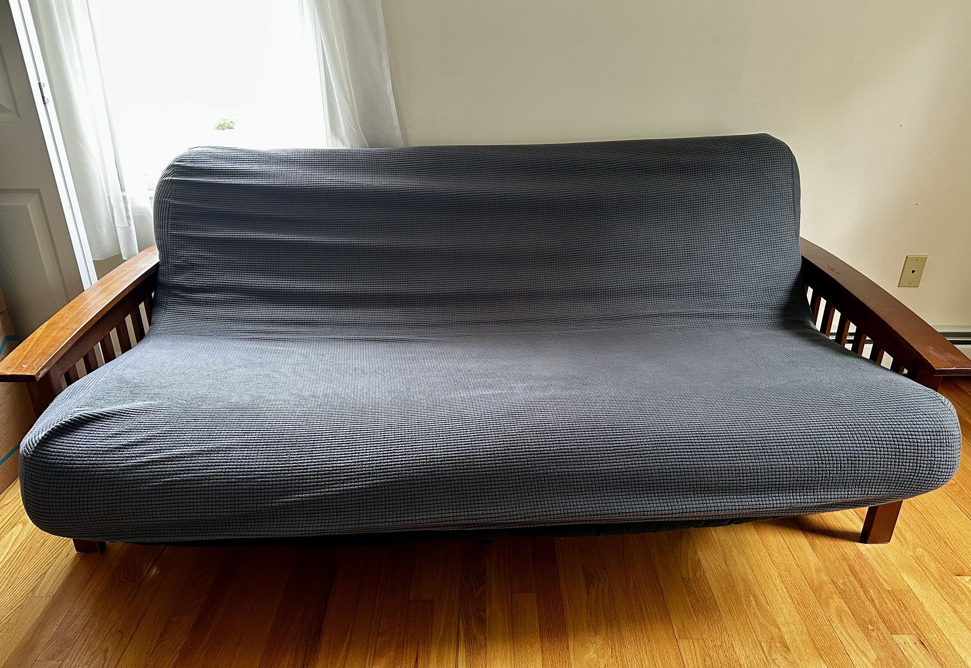 Futon With Grey Cover