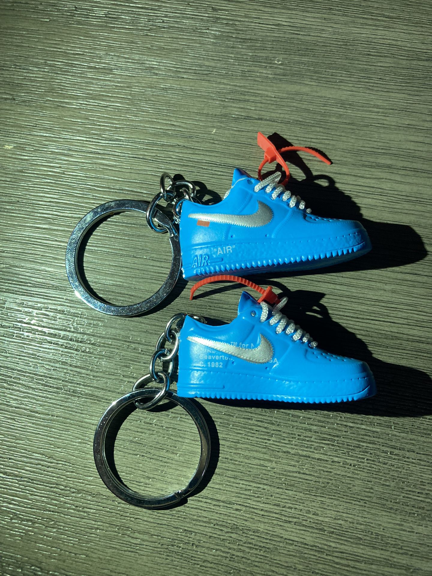 Mini Sneaker Keychain 3D Nike Air Force 1 Low Off-White MCA University Blue