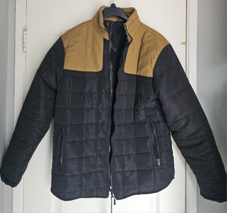 Men's Jacket XL Black Chamarra Puffer Bomber