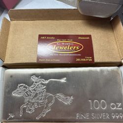 “Pony Express” .999 Solver Bar.100 Troy Oz  Pure Silver  No Offers  Price Is Firm  