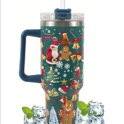 40oz Stainless Steel Vacuum Insulated Tumbler with Lid and Straw for Water, Iced Tea or Coffee