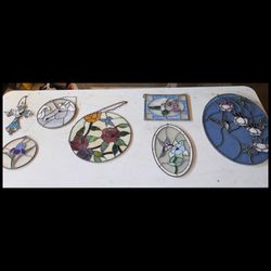 Antique Stained glass Lot