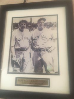 Babe Ruth & Lou Gehrig MLB Yankees framed art! for Sale in Cresskill, NJ -  OfferUp