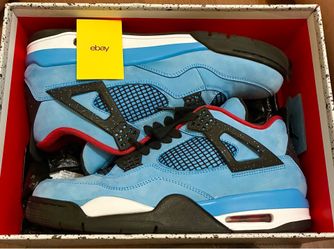 Jordan 4 Travis Scott Cactus Jack Light Blue Sneakers-12