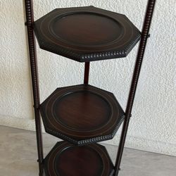 Bombay Company 3-tier wooden folding plant stand or serving tray.  