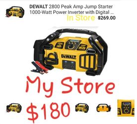 Brand new DEWALT 2800 Peak Amp Jump Starter 1000-Watt Power Inverter with Digital Compressor