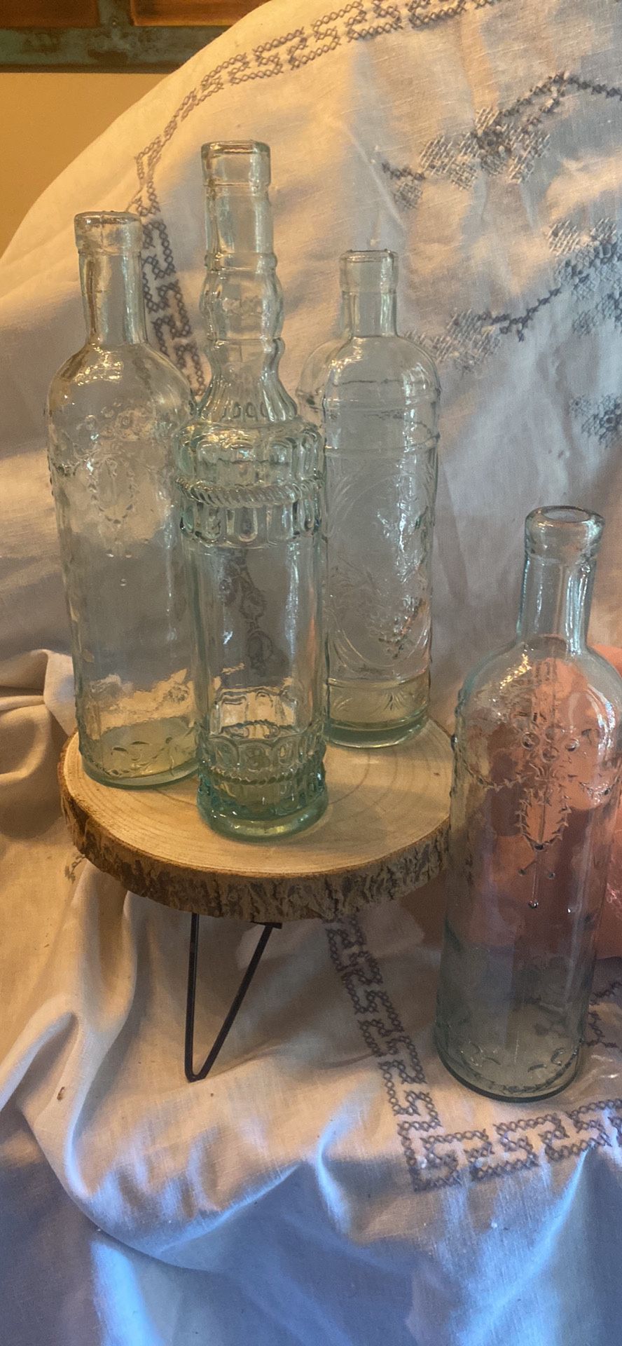 Vintage Teal Decorative Bottles