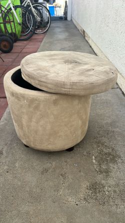 Tan Storage Ottoman